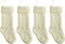 Set of 4 Unique 15&#x22; White Cream Knit Christmas Stockings